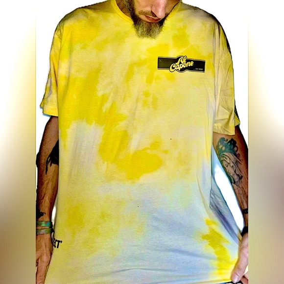 Al Capone Rare FERRARI YELLOW BLACK PRINT AMERICAN APPAREL JAPANESE KNIT MO… - Picture 1 of 9
